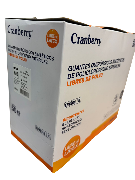 Guante Quirúrgico Sintéticos de Policloropreno Libre De Látex Estéril Libre De Polvo Cranberry