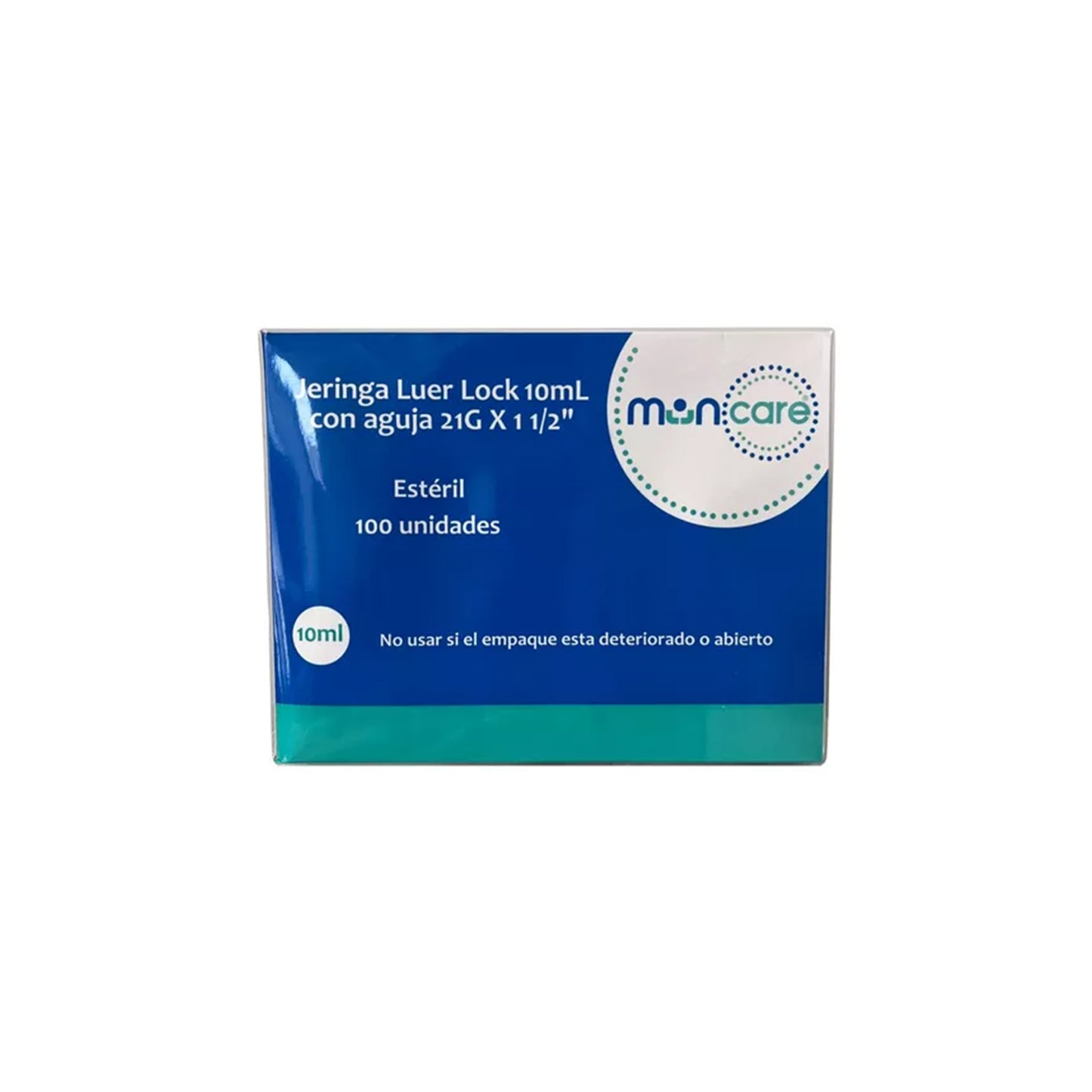 Jeringa Luer Lock Muncare 10 mL – Con Aguja 21G x 1 1/2"
