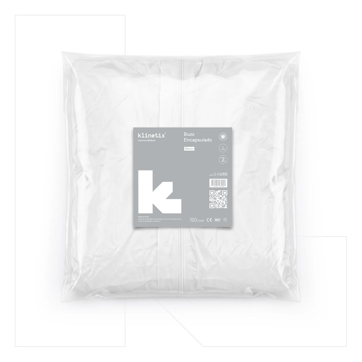 Buzo Encapsulado Desechable Blanco | 1 unidad | Klinetix