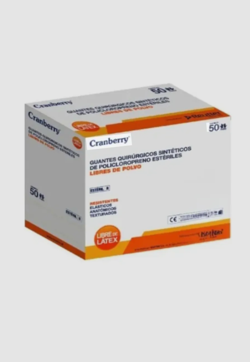 Guante Quirúrgico Sintéticos de Policloropreno  Libre De Látex Estéril Libre De Polvo Cranberry