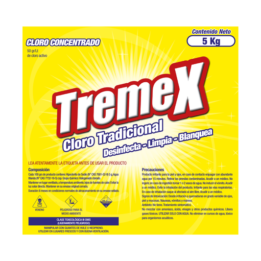 Cloro Tradicional Concentrado Tremex 5 L