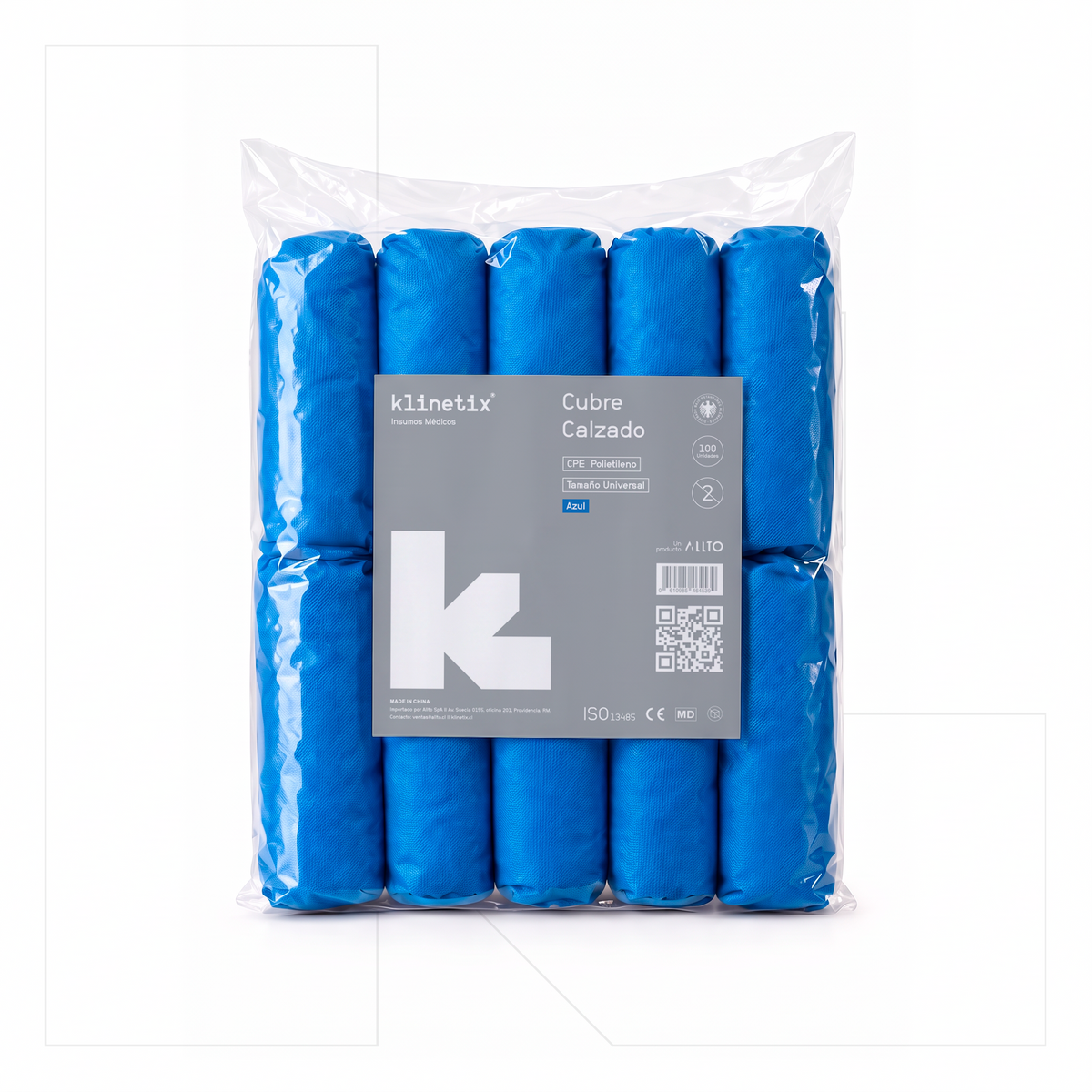 Cubre Calzado Desechable CPE Polietileno Azul | Talla Única | 100 unidades | Klinetix