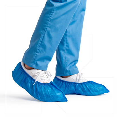 Cubre Calzado Desechable CPE Polietileno Azul | Talla Única | 100 unidades | Klinetix