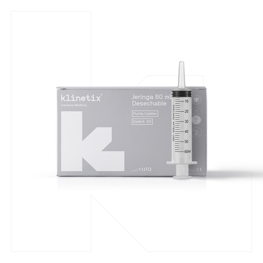 Jeringa 60 mL Punta Catéter Desechable Klinetix