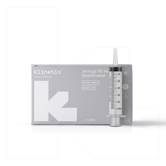 Jeringa 60 mL Punta Catéter Desechable Klinetix
