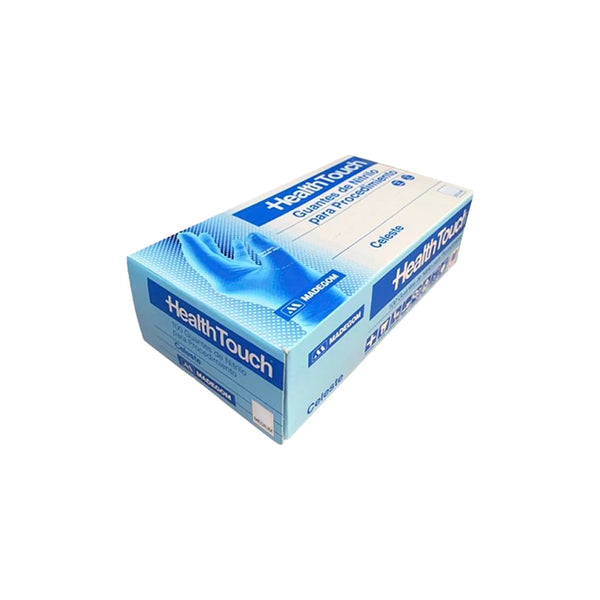 Guante Examinación Nitrilo Celeste | Talla S |  Caja 100 un | Health Touch