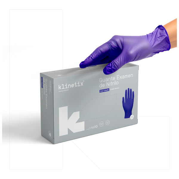 Guante Examinación Nitrilo Cobalto | Caja 100 un | Klinetix