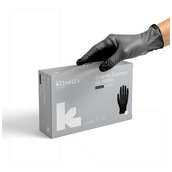Guante Examinación Nitrilo Negro | Caja 100 un | Klinetix
