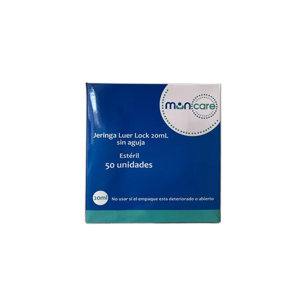 Jeringa Desechable  Luer Lock Sin Aguja | 20 ml | Caja de 50 uni | Muncare