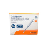 Jeringa Desechable Luer Slip con Aguja | 20 mL 21G × 1½” | Caja 50 un | Cranberry