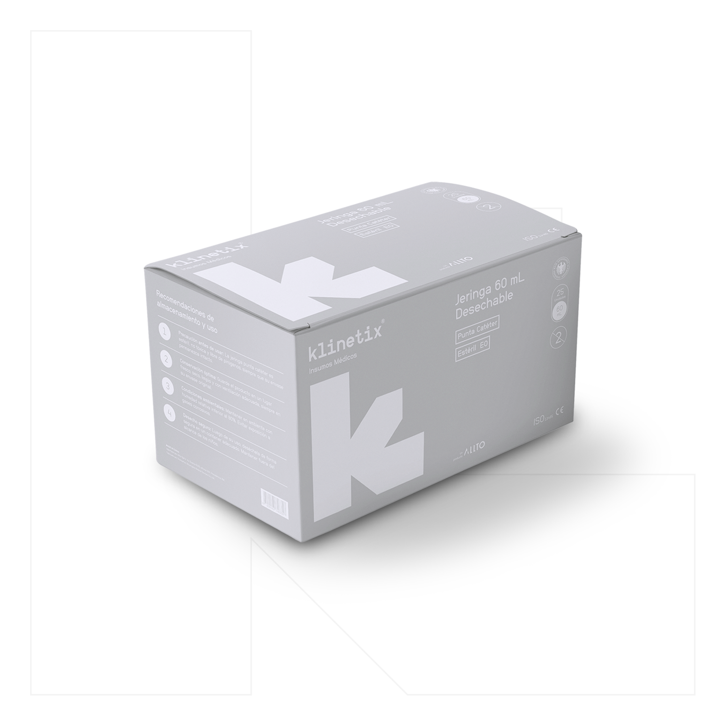 Jeringa 60 mL Punta Catéter Desechable Klinetix