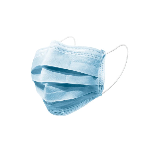 Mascarilla de protección de tres pliegues Ceamed en un impecable tono azul clínico. El diseño destaca por su acabado profesional con sellado de alta resistencia, elásticos de sujeción suaves y un puente nasal flexible que garantiza un sellado ergonómico superior. Su textura ligera de tela no tejida ofrece una experiencia de uso cómoda y segura para el día a día. Distribuido por Klinetix.