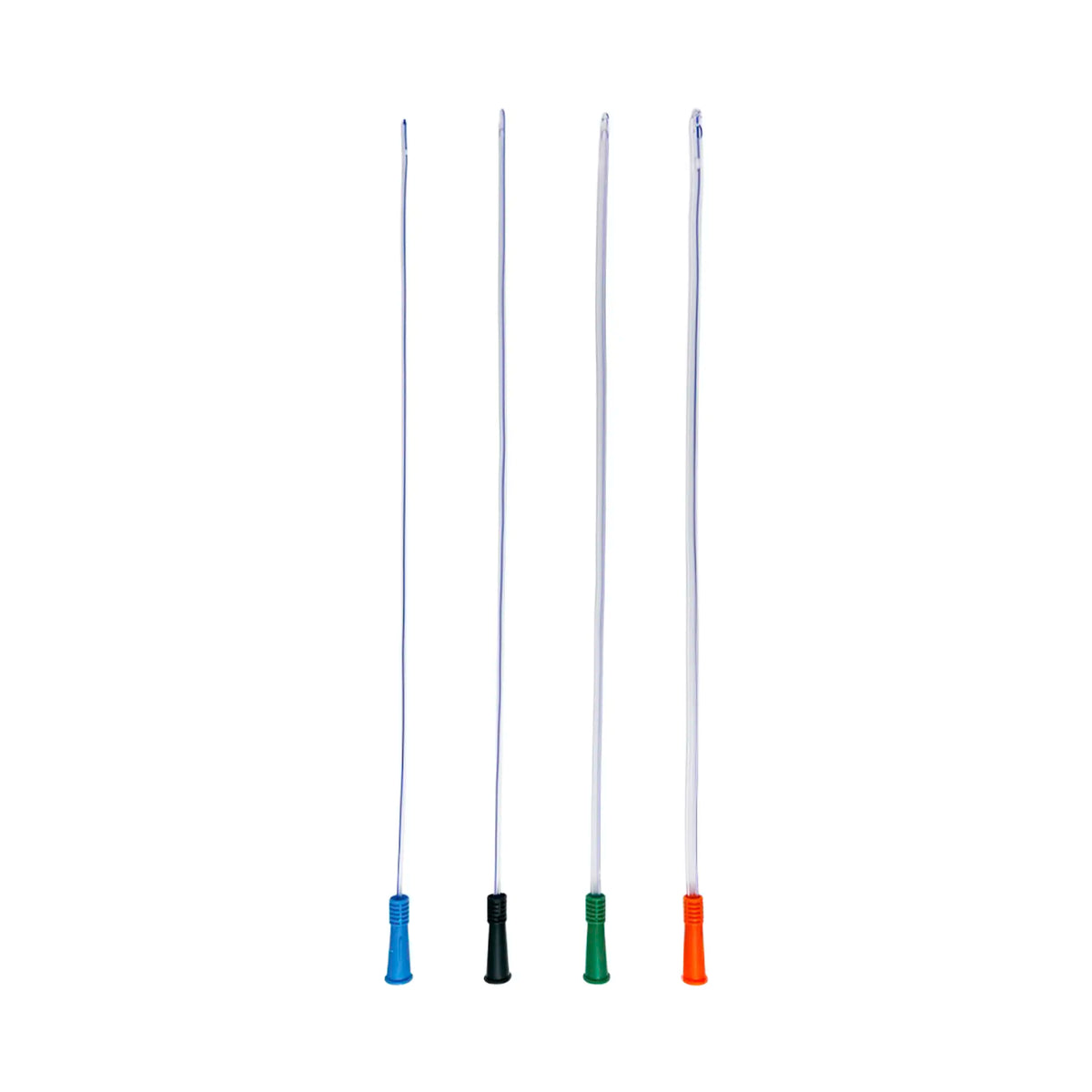 Diferentes calibres de Sondas Nelaton Cranberry con conectores codificados por colores universales para identificación rápida de tamaño. Fabricadas en material flexible de grado médico para una inserción suave y atraumática. Distribuido por Klinetix.
