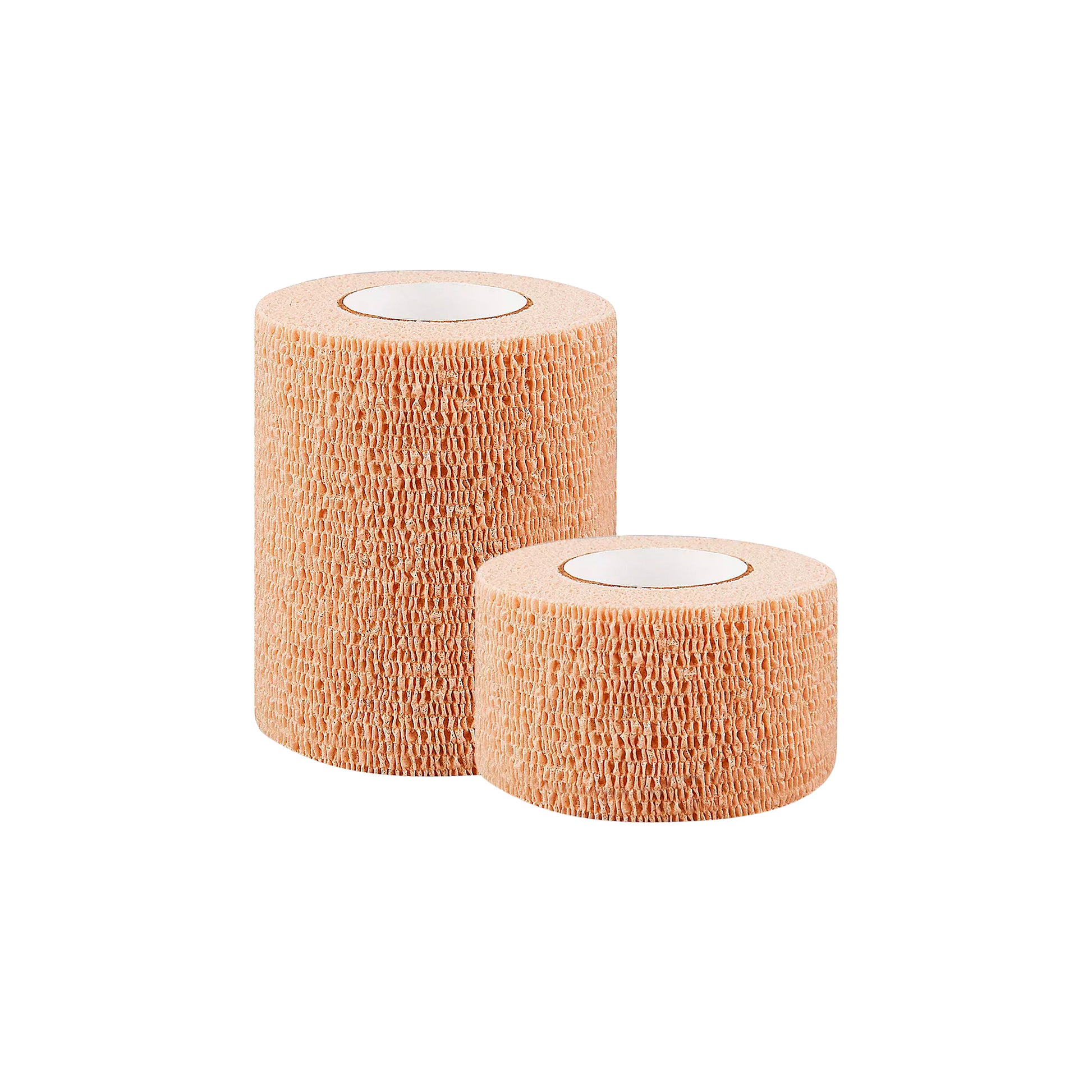 Venda elástica autoadherente Coban NL de 3M en color piel, disponible en anchos de 5 cm y 10 cm.