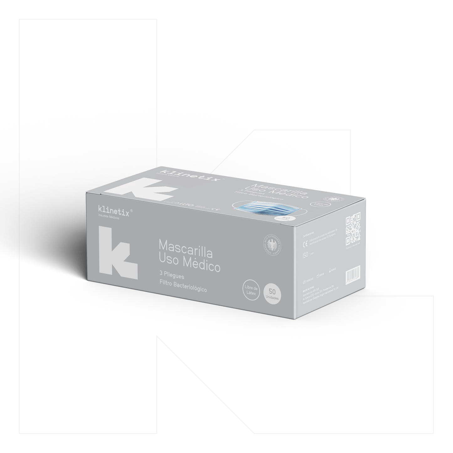 Mascarilla Uso Médico 3 Pliegues Klinetix