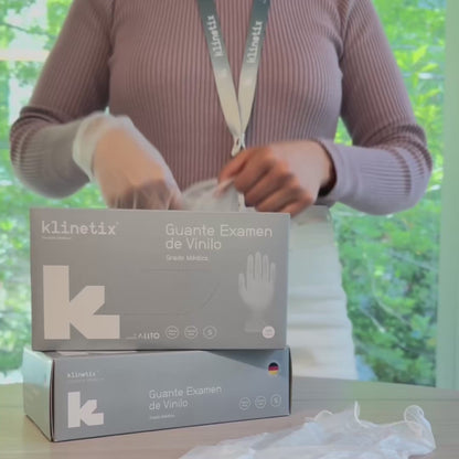 Guante Examinación Vinilo Transparente | Caja 100 un | Klinetix