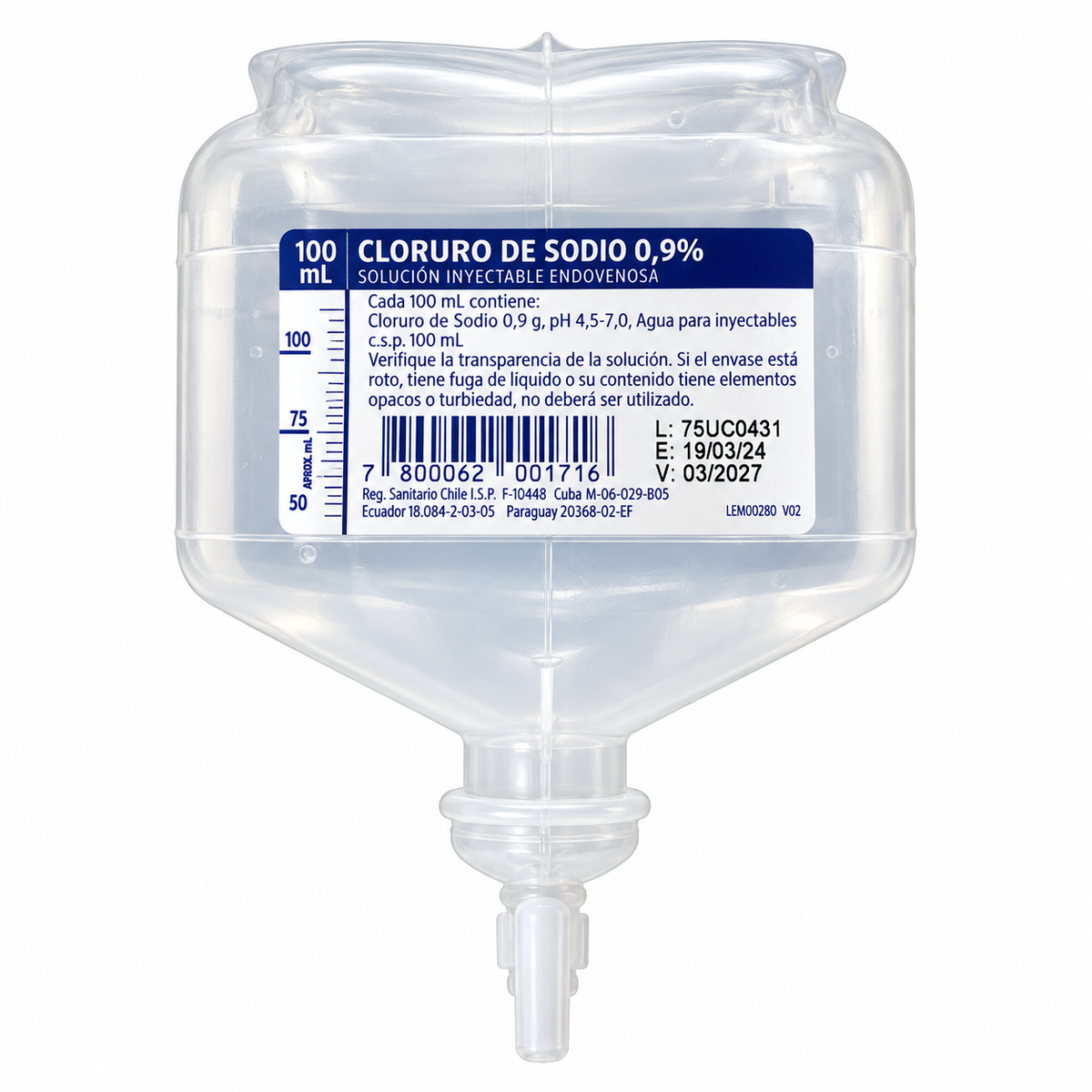 Suero Fisiológico 0,9% | 1 unidad | Lab. Sanderson